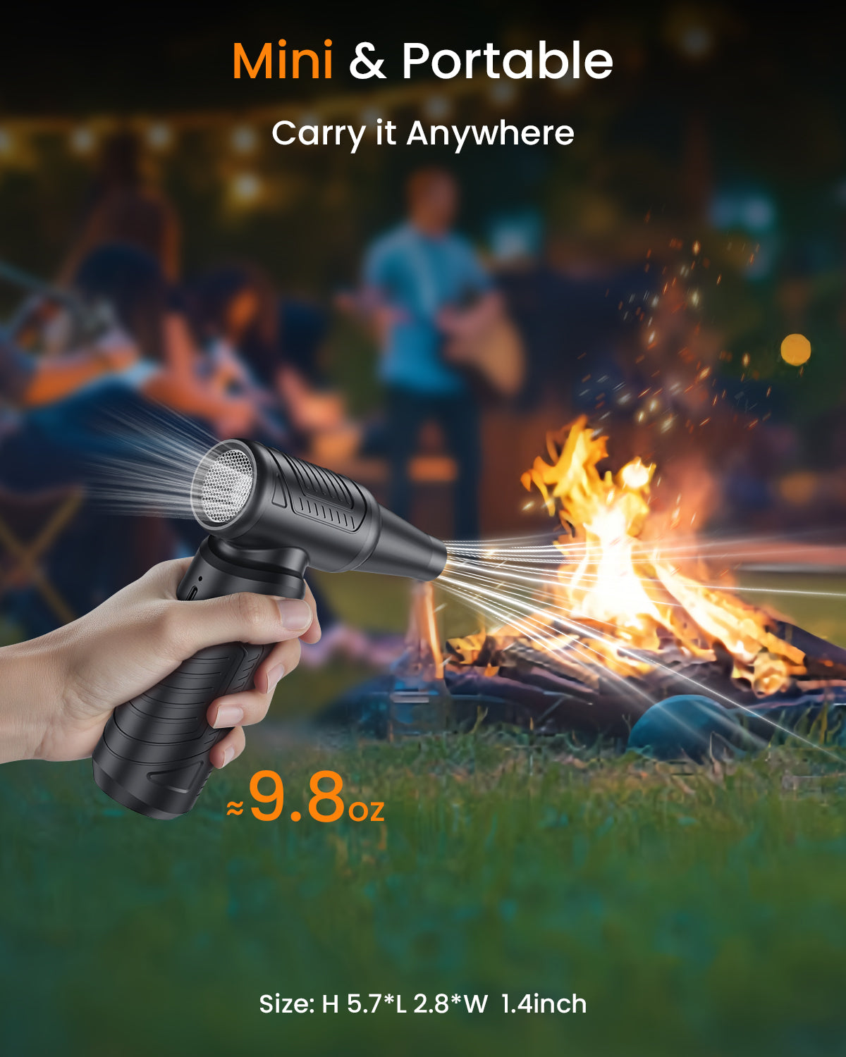 200,000 RPM Electric Compressed Air Duster, 3 Gear Adjustable, 9,000mAh, for Computer/Office/Home/Car
