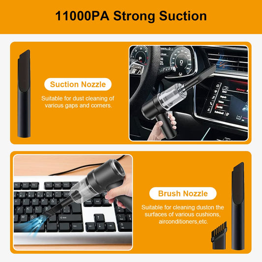 50W 4000PA Cordless Handheld Vacuum, 2-in-1, Rechargeable, LED, for Car/Office/Home