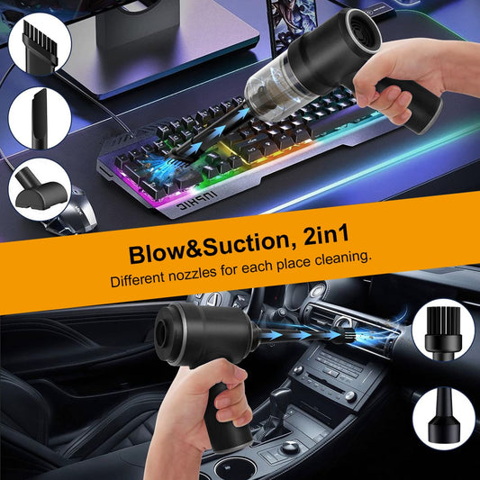 4KPa 2-in-1 Cordless Mini Car Vacuum, for Car/Office/Home