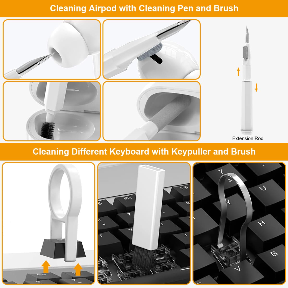BANKKY 20-in-1 Cleaner Kit, Screen & Keyboard, Brush, Spray, for Devices (Camera, Earbuds, Laptop, iPhone)