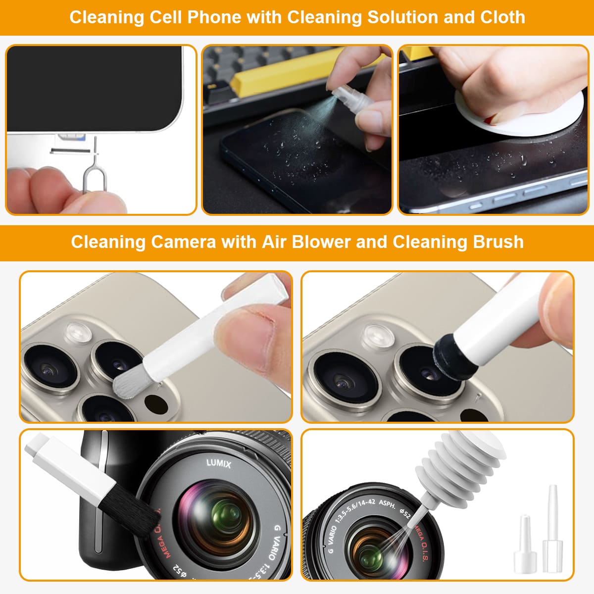 BANKKY 20-in-1 Cleaner Kit, Screen & Keyboard, Brush, Spray, for Devices (Camera, Earbuds, Laptop, iPhone)