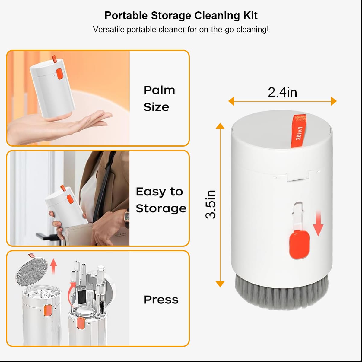 BANKKY 20-in-1 Cleaner Kit, Screen & Keyboard, Brush, Spray, for Devices (Camera, Earbuds, Laptop, iPhone)