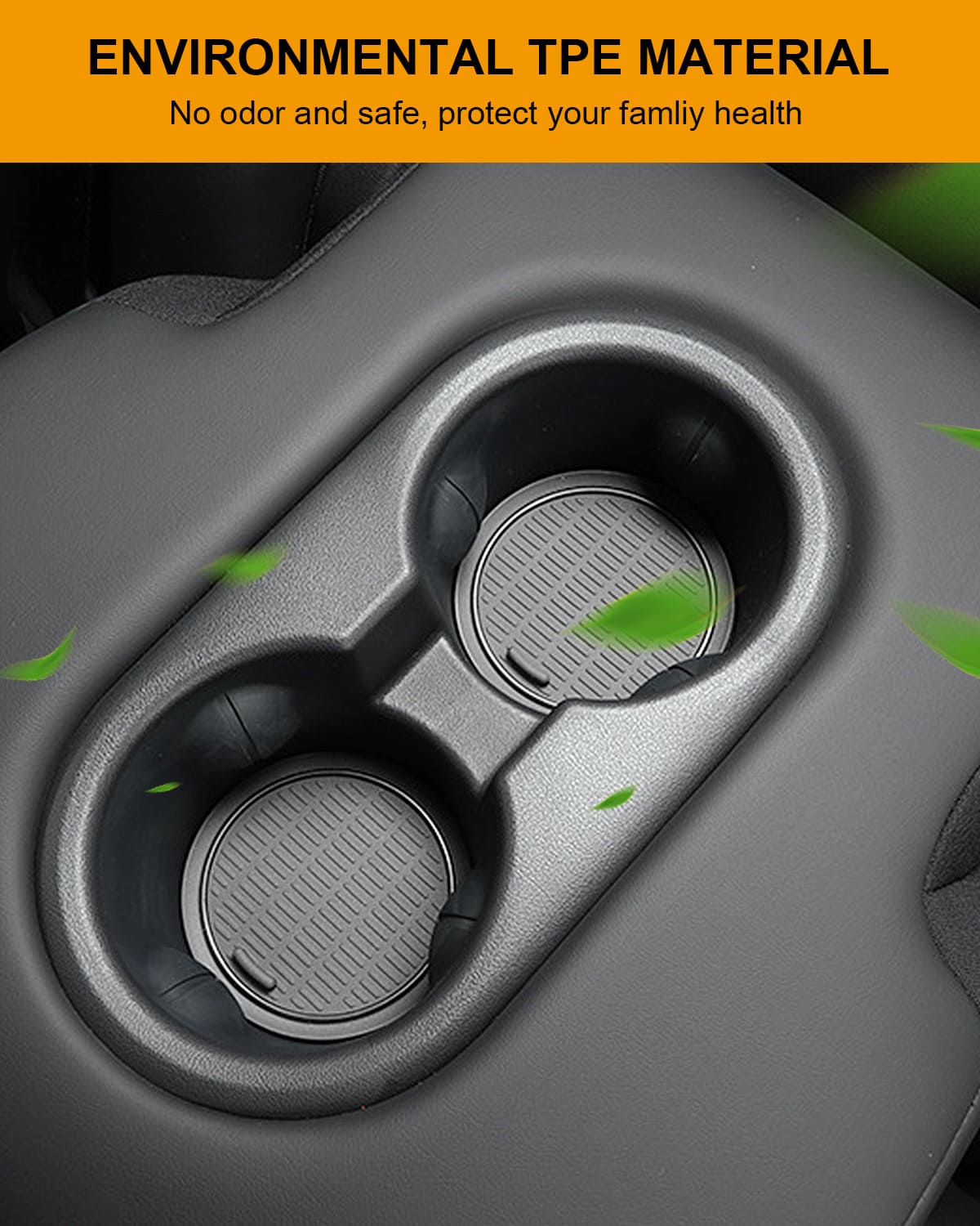 Tesla Model Y Cup Holder Mat, BANKKY 9PCS Door & Console Liners, 2020-2024, Waterproof Set