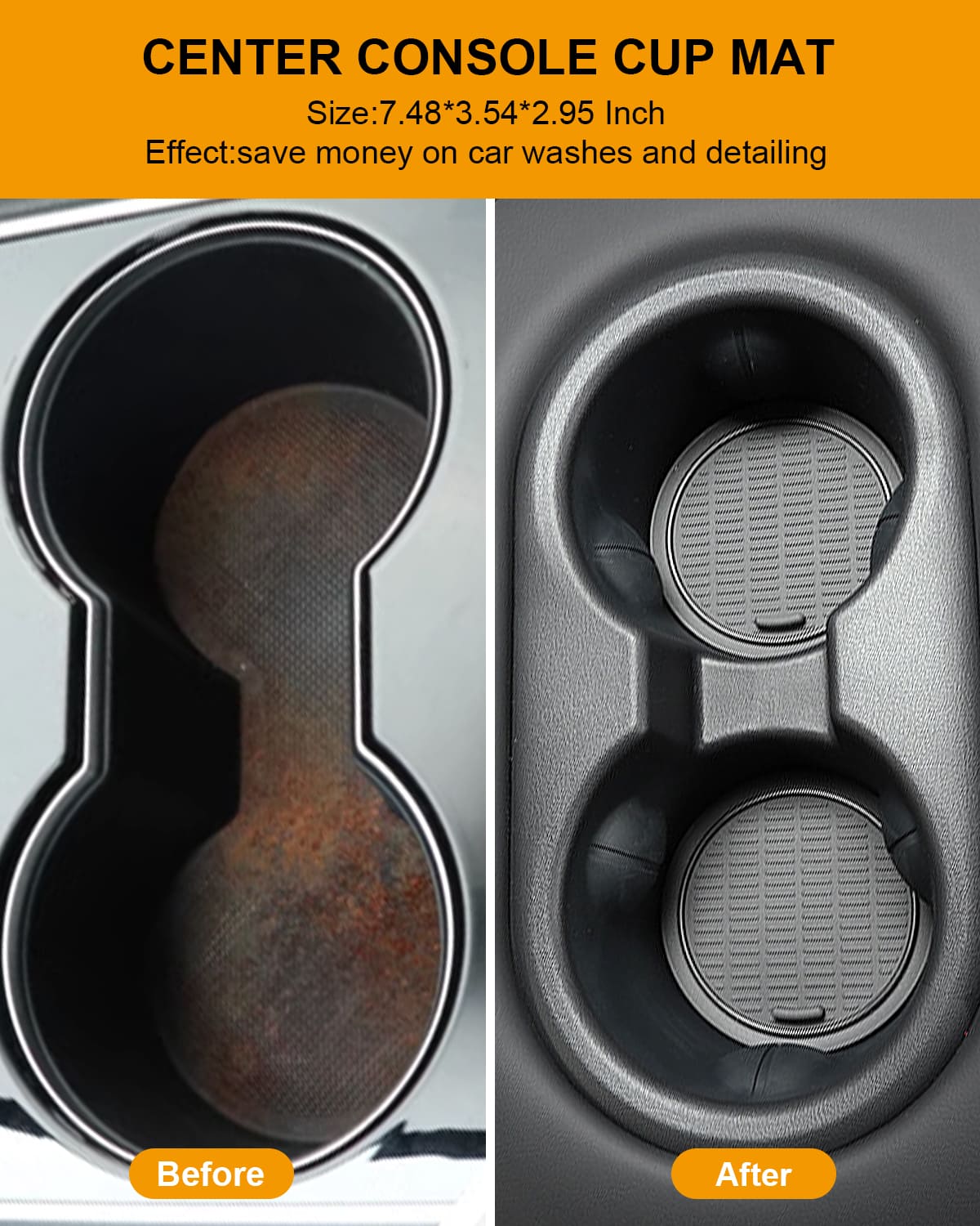 Tesla Model Y Cup Holder Mat, BANKKY 9PCS Door & Console Liners, 2020-2024, Waterproof Set