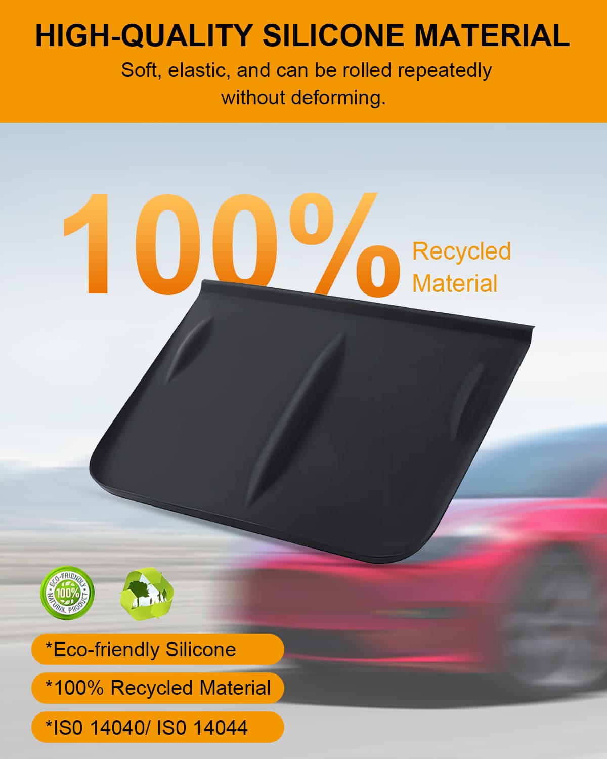 ANKKY Wireless Charger Mat for Tesla Model 3/Y 2016 - 2024, Center Console Anti-Slip Pad (Black)