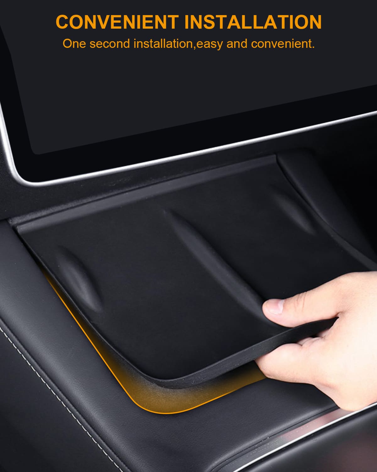 ANKKY Wireless Charger Mat for Tesla Model 3/Y 2016 - 2024, Center Console Anti-Slip Pad (Black)