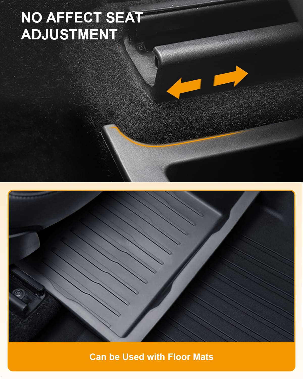 2PCS Tesla Model Y(2025-2020) Under Seat TPE Storage Box, Front/Back, Washable, Waterproof