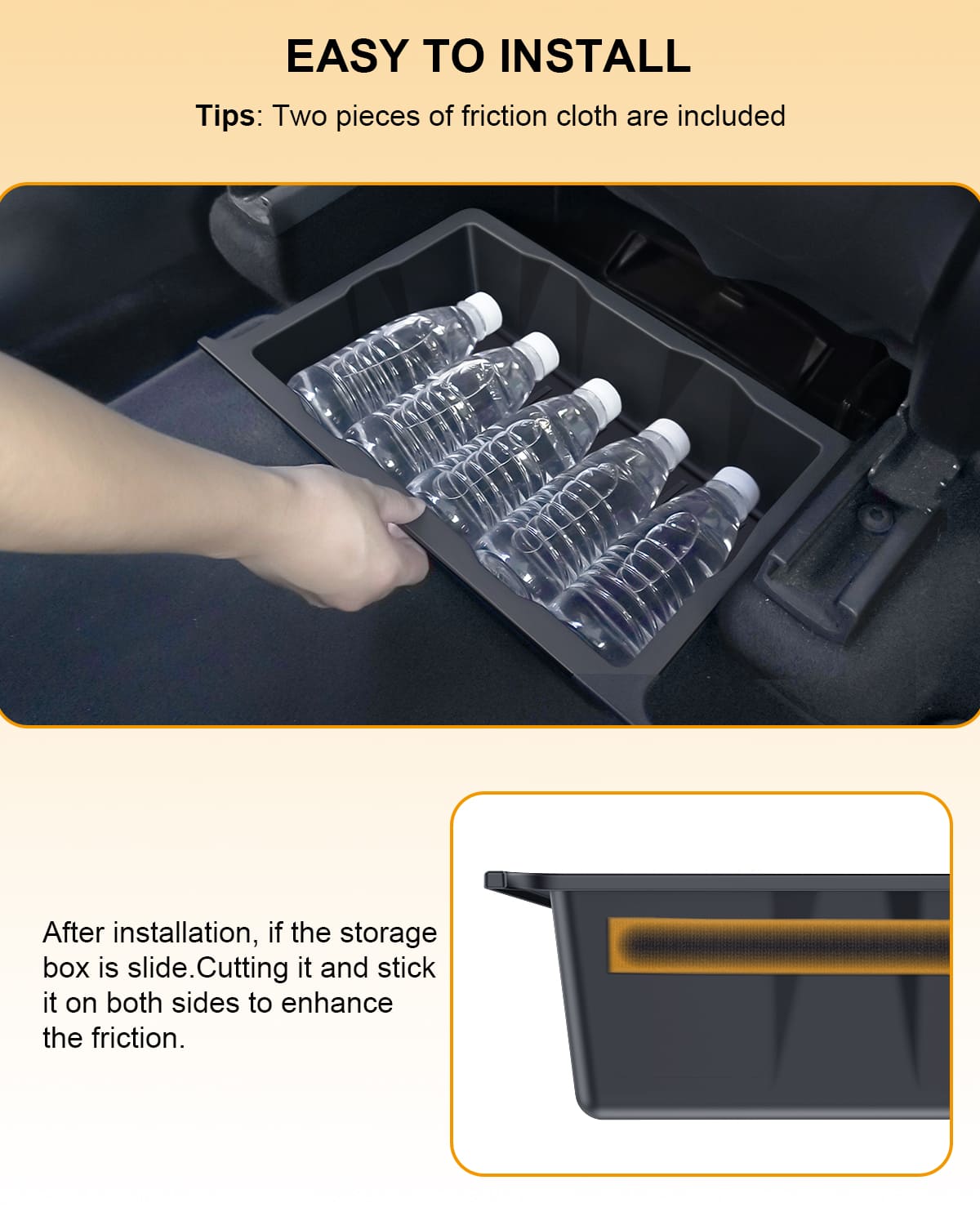 2PCS Tesla Model Y(2025-2020) Under Seat TPE Storage Box, Front/Back, Washable, Waterproof