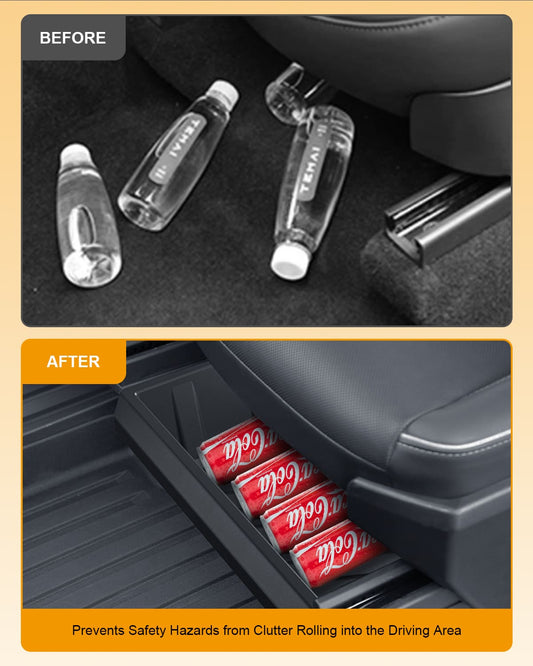 2 Pack Tesla Cybertruck(2024) Front Under Seat TPE Storage Box, Washable