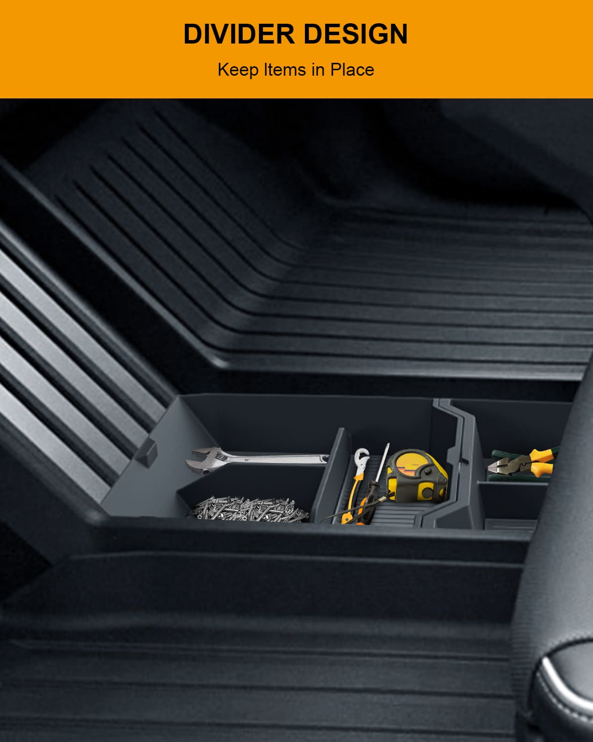 2-Pack Tesla Cybertruck(2024) ABS Floor Lower Console Organizer Tray