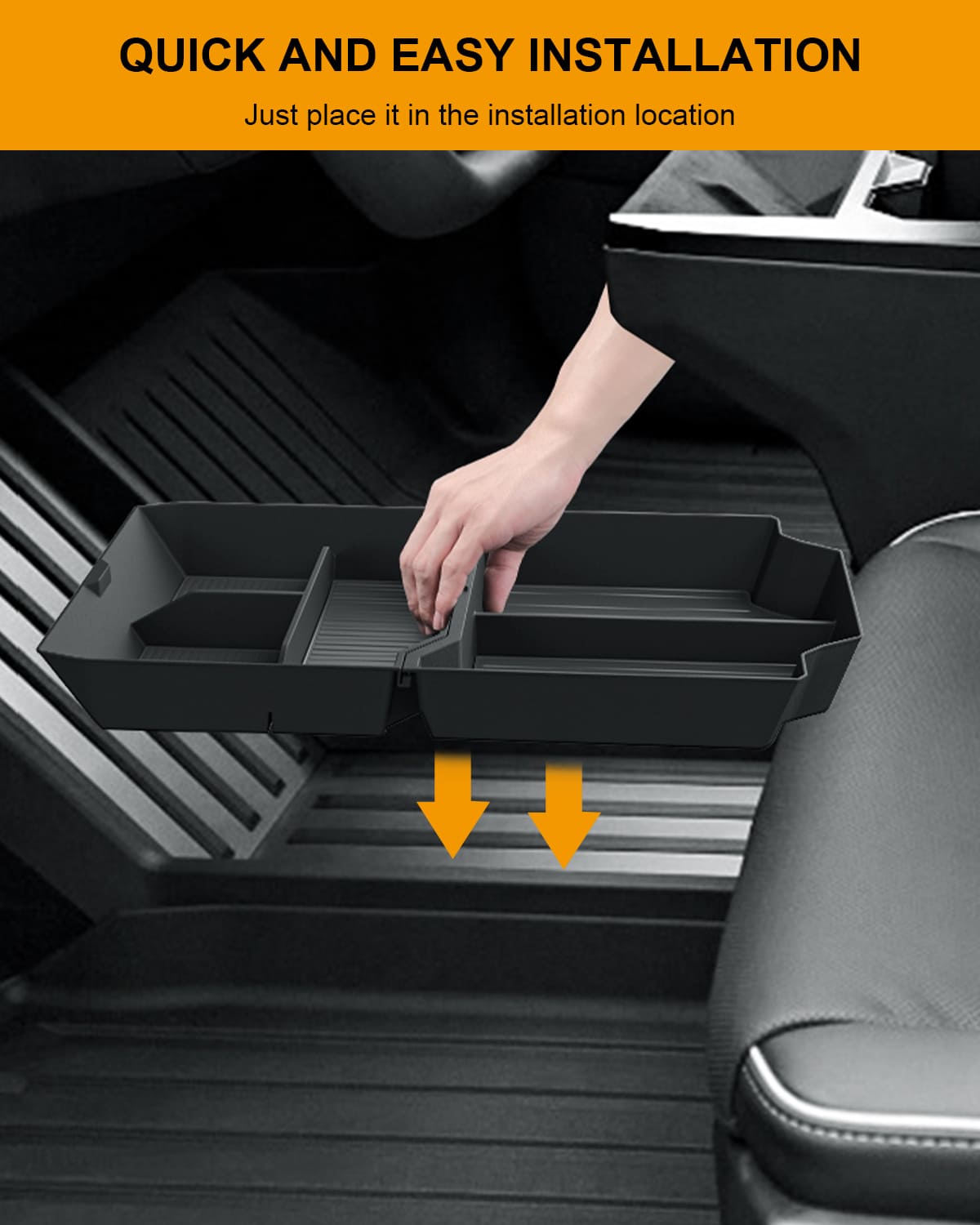 2-Pack Tesla Cybertruck(2024) ABS Floor Lower Console Organizer Tray