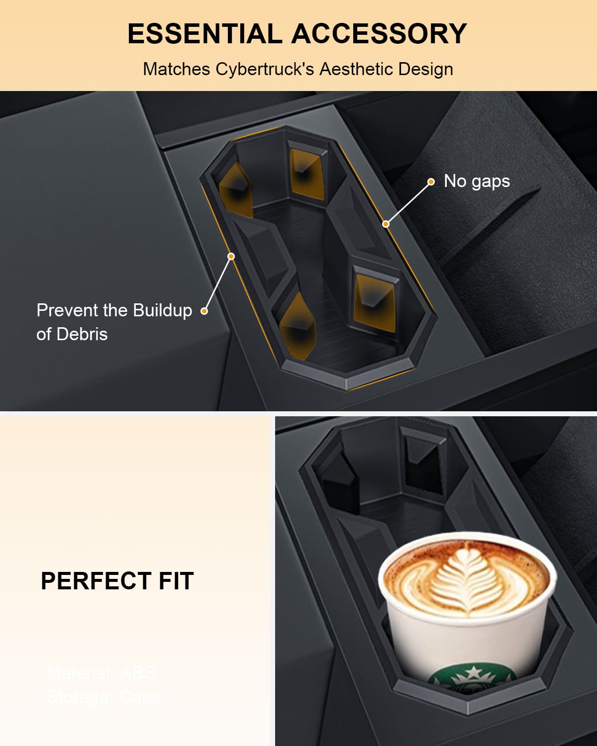 Cybertruck(2024) Console Tray, Lower, Armrest, Pad, Cup, Under Seat Box