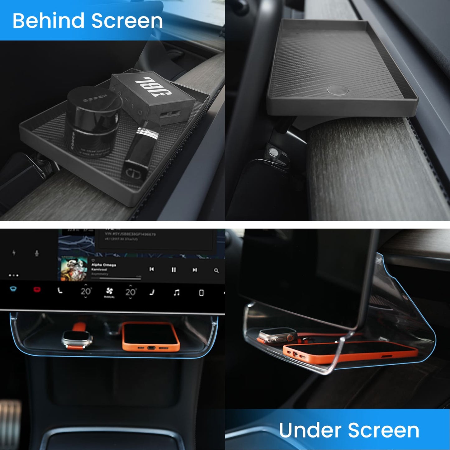 Tesla Model Y/3 Organizer Tray, Magnetic Box, Tissue Holder, Easy Install
