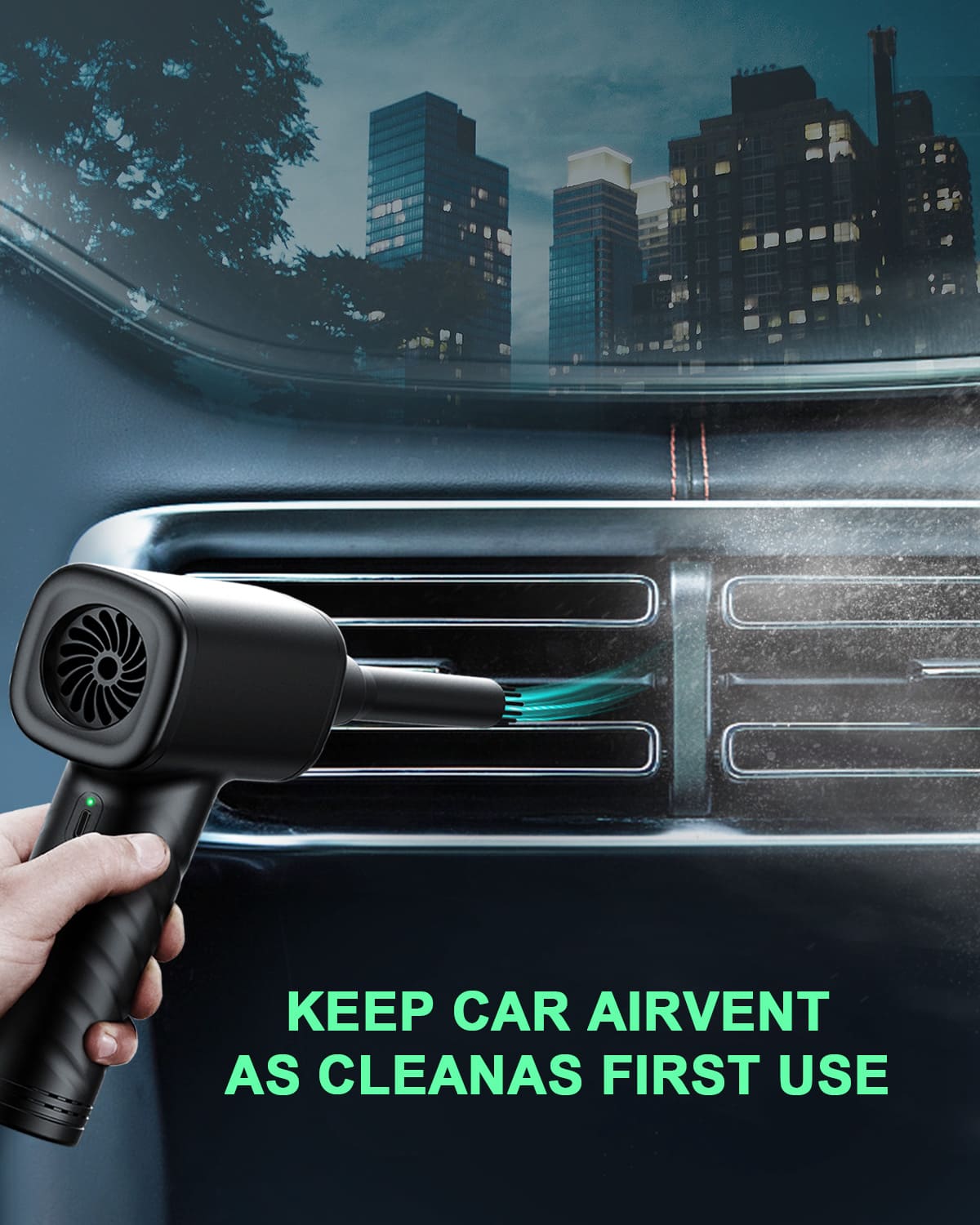 11-in-1 Air Duster, 3-Gear 120000 RPM, LED, Reusable, 9000mAh Cordless, for Computer/Car