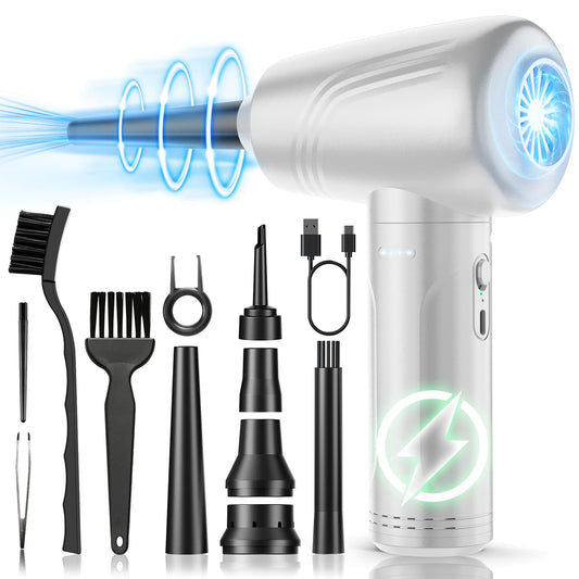 11-in-1 Air Duster, 3-Gear 120000 RPM, LED, Reusable, 9000mAh Cordless, PC/Car