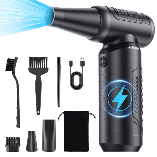 200,000 RPM Electric Compressed Air Duster, 3 Gear Adjustable, 9,000mAh, for Computer/Office/Home/Car