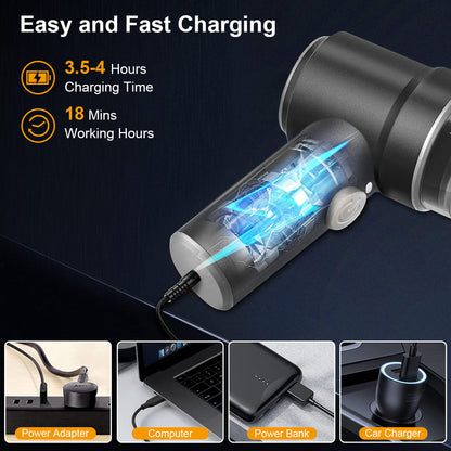 4KPa 2-in-1 Cordless Mini Car Vacuum, for Car/Office/Home