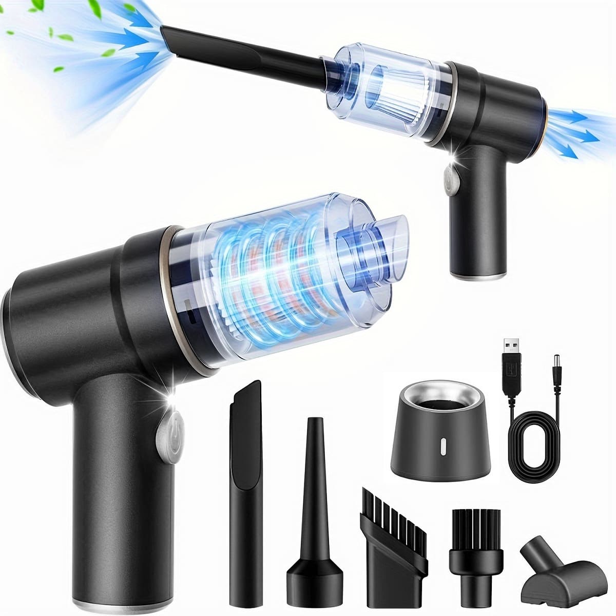 4KPa 2-in-1 Cordless Mini Car Vacuum, for Car/Office/Home
