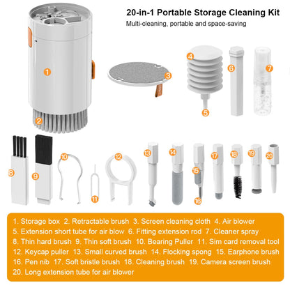 BANKKY 20-in-1 Cleaner Kit, Screen & Keyboard, Brush, Spray, for Devices (Camera, Earbuds, Laptop, iPhone)
