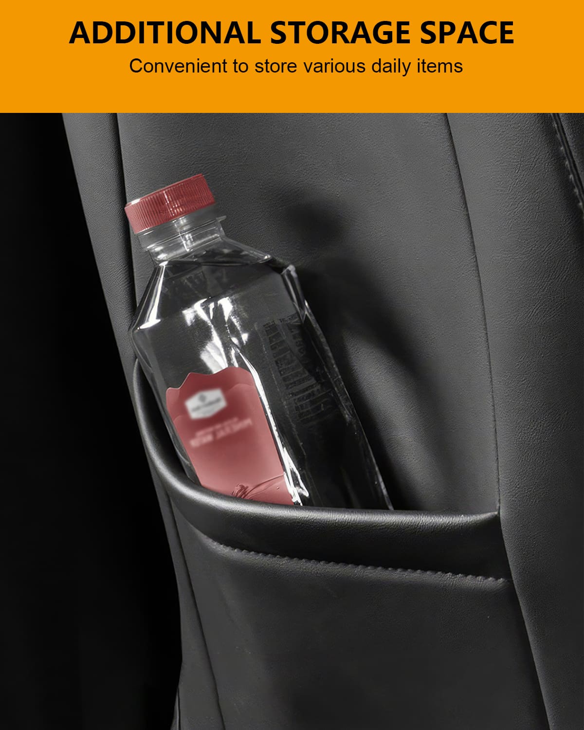 Tesla Model Y Leather Seat Back Protector, Kick Mats w/ Pocket, Waterproof Rear Door Sill, 2 Sets
