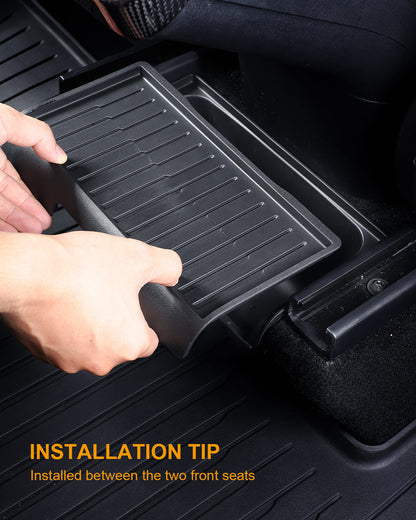 Tesla Model Y Rear Console Organizer, TPE Box, Anti-Slip Lid, 2020 - 2024