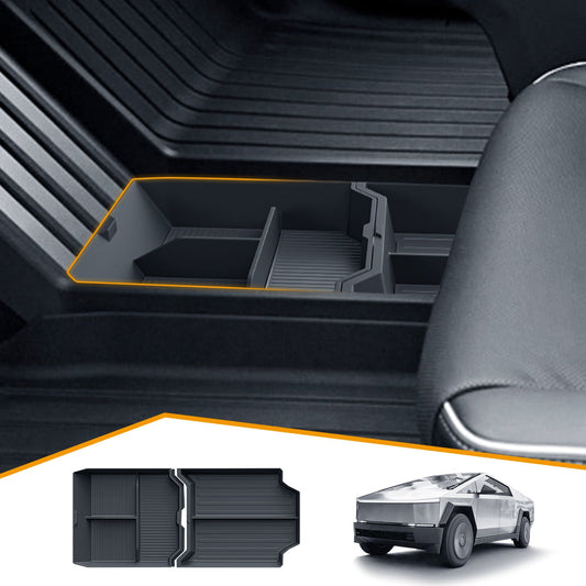 2-Pack Tesla Cybertruck(2024) ABS Floor Lower Console Organizer Tray