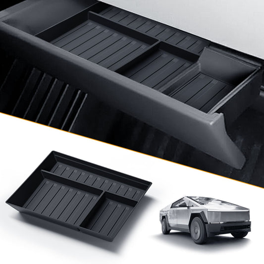 Tesla Cybertruck(2024) Glove Box, Center Console Organizer Tray, Anti-Slip Silicone Pad, TPE Material, Black