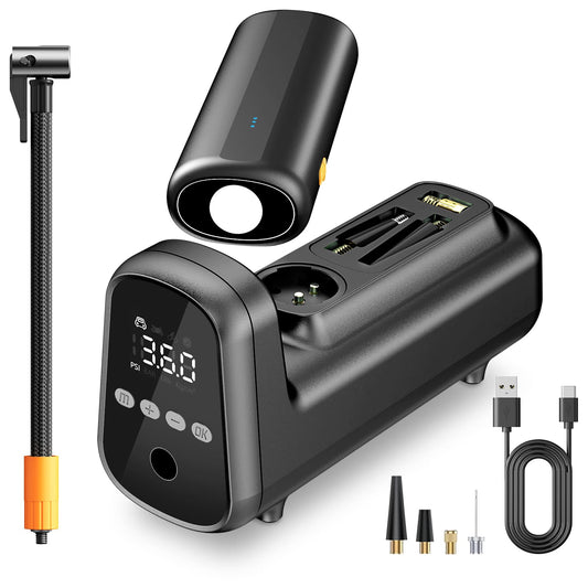 150PSI Tire Inflator, 7800mAh, Cordless, Fast Inflate, Gauge, for Vehicles/Ball