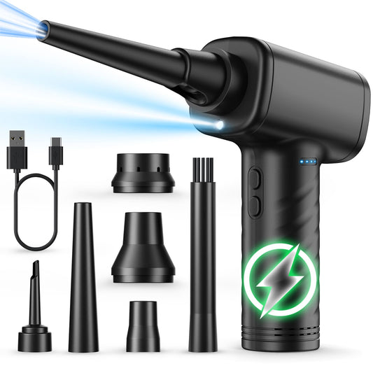 11-in-1 Air Duster, 3-Gear 120000 RPM, LED, Reusable, 9000mAh Cordless, for Computer/Car