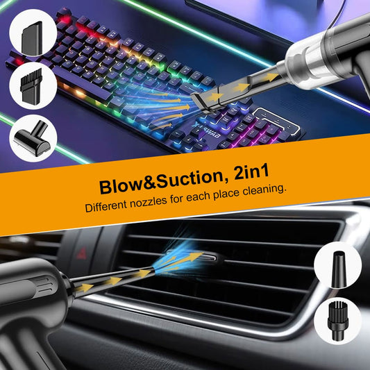 11000PA 2-in-1 Cordless Vacuum, Brushless, Type C, for Car/Home/Office